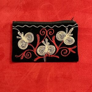 Embroidered Black bag. 8x5 inches